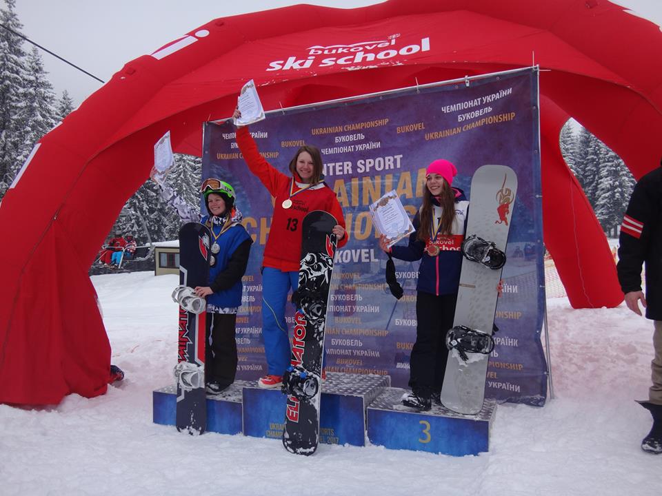 Подіум Чемпіонату України зі сноубордкросу