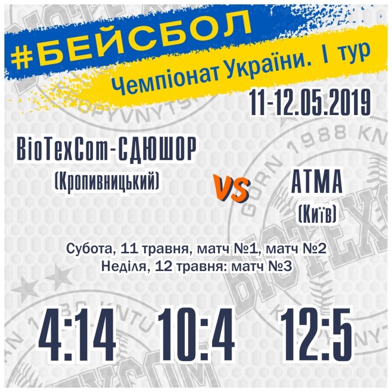 Чемпіонат України з бейсболу, 1 коло, 1 тур, Кропивницький. Фото